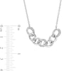 Thumbnail Image 4 of 1/5 CT. T.W. Diamond Interlocking Curb Link Necklace in Sterling Silver