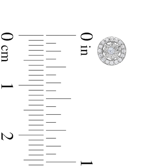 1/10 CT. T.w. Diamond Open Circle Frame Stud Earrings in Sterling Silver
