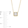 Thumbnail Image 2 of 1/5 CT. T.W. Emerald-Shaped Multi-Diamond Sideways Necklace in 10K Gold