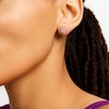 Thumbnail Image 2 of 1/5 CT. T.W. Emerald-Shaped Multi-Diamond Rope-Textured Frame Stud Earrings in 10K Gold