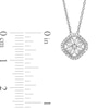 Thumbnail Image 4 of 1/6 CT. T.W. Snowflake Multi-Diamond Tilted Cushion Frame Pendant in Sterling Silver