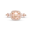 Thumbnail Image 3 of 1/5 CT. T.W. Diamond, White Lab-Created Sapphire and Cultured Freshwater Pearl Ring in 10K Rose Gold