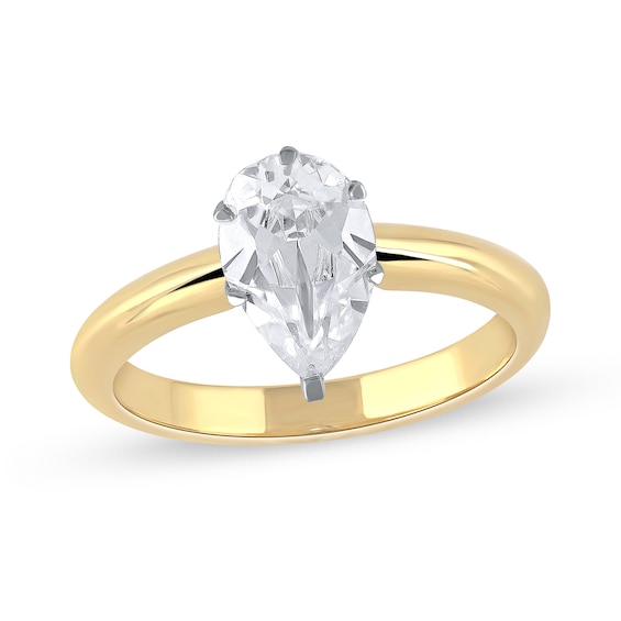 1 CT. Certified Pear-Shaped Lab-Grown Diamond Solitaire Engagement Ring in 14K Gold (F/Vs2)