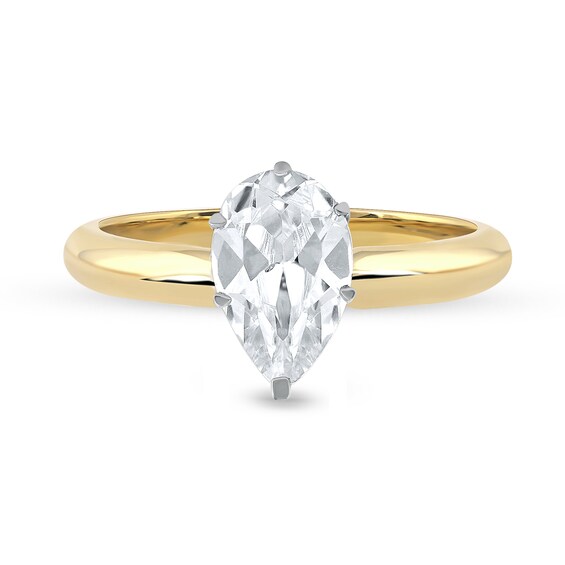 1 CT. Certified Pear-Shaped Lab-Grown Diamond Solitaire Engagement Ring in 14K Gold (F/Vs2)