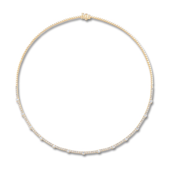 4 CT. T.w. Diamond Station Tennis-Style Necklace in 14K Gold