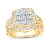 Thumbnail Image 1 of 2 CT. T.W. Multi Diamond Cushion-Frame Fashion Ring in 14K Gold
