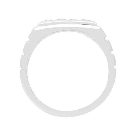 White Lab-Created Sapphire Four Stone Ring in Sterling Silver