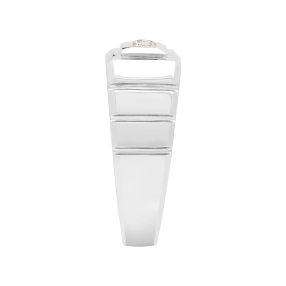 White Lab-Created Sapphire Four Stone Ring in Sterling Silver