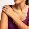 Thumbnail Image 2 of 1/3 CT. T.W. Multi-Diamond Flower Bolo Bracelet in Sterling Silver - 9.5"