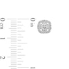 Thumbnail Image 3 of 1/6 CT. T.W. Snowflake Multi-Diamond Cushion Frame Stud Earrings in Sterling Silver