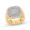 Thumbnail Image 1 of 1 CT. T.W. Cushion-Shaped Multi-Diamond Nugget Ring in 10K Gold