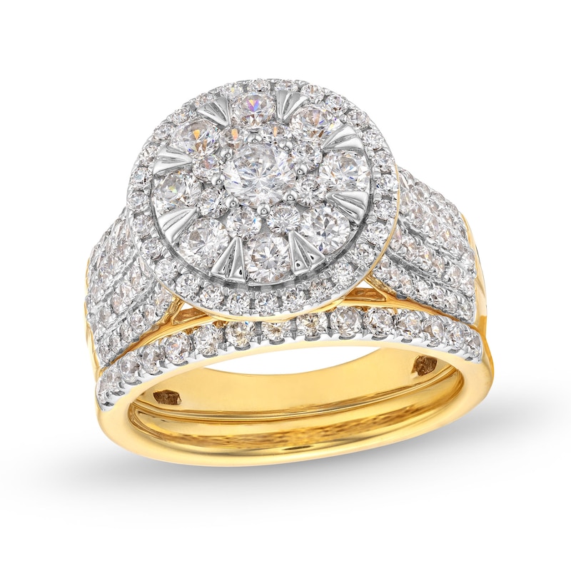 Main Image 1 of 2 CT. T.W. Multi Diamond Frame Bridal Set in 10K Gold