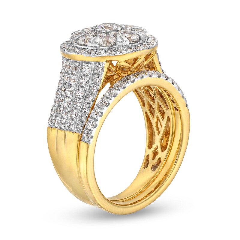 Main Image 3 of 2 CT. T.W. Multi Diamond Frame Bridal Set in 10K Gold