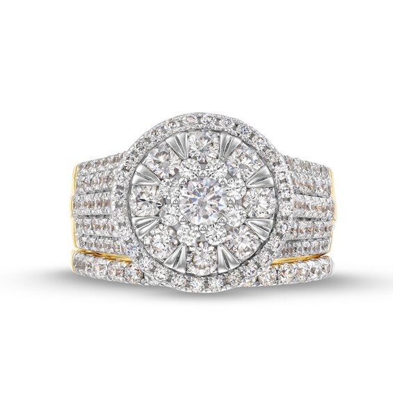 2 CT. T.w. Multi Diamond Frame Bridal Set in 10K Gold