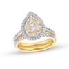 Thumbnail Image 1 of 1 CT. T.W. Multi Diamond Pear Frame Bridal Set in 14K Gold