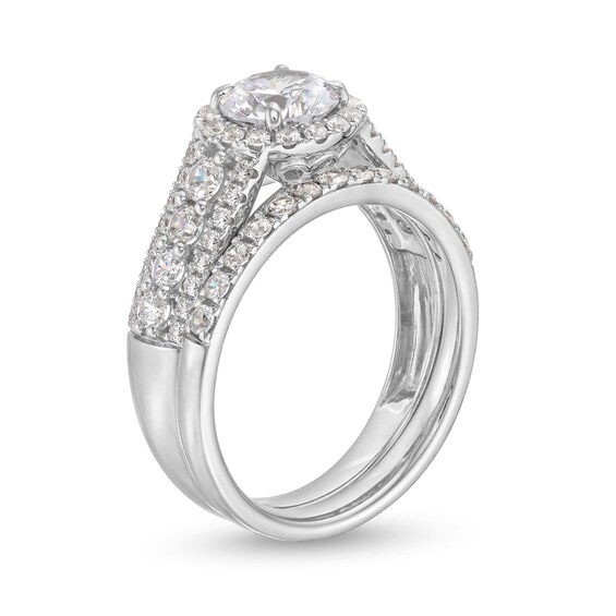 1 CT. T.w. Multi Diamond Pear Frame Bridal Set in 14K Gold