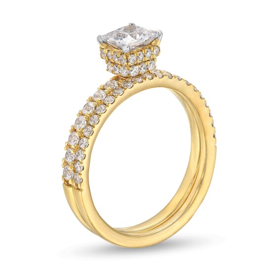1-3/4 CT. T.w. Princess Certified Lab-Grown Diamond Bridal Set in 14K Gold (F/Si2)