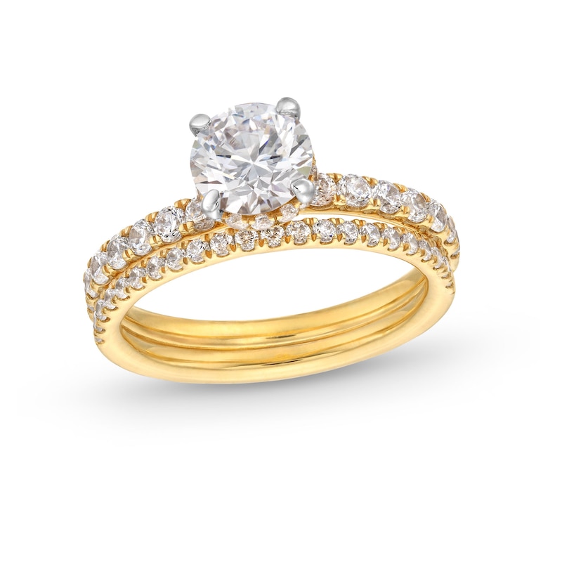 Main Image 1 of 1-3/4 CT. T.W. Certified Lab-Grown Diamond Bridal Set in 14K Gold (F/SI2)