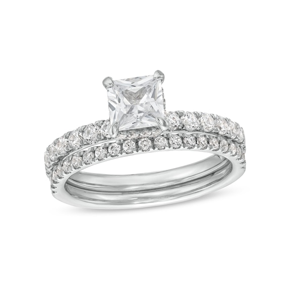 1-3/4 CT. T.w. Princess Certified Lab-Grown Diamond Bridal Set in 14K White Gold (F/Si2)