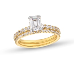 1-3/4 CT. T.W. Emerald Certified Lab-Grown Diamond Bridal Set in 14K Gold (F/SI2)