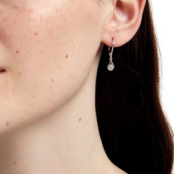 1/15 CT. T.w. Diamond Solitaire Teardrop Earrings in 10K White Gold