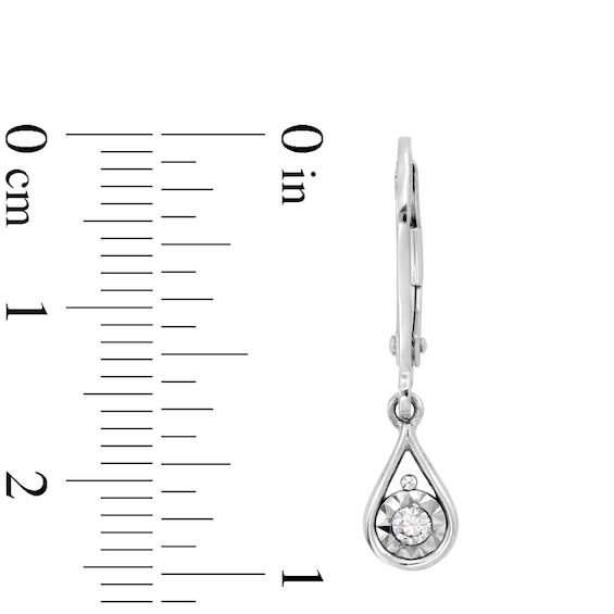 1/15 CT. T.w. Diamond Solitaire Teardrop Earrings in 10K White Gold