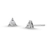 Thumbnail Image 1 of 1/8 CT. T.W. Diamond Solitaire Triangle Stud Earrings in 10K White Gold