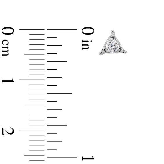 1/8 CT. T.w. Diamond Solitaire Triangle Stud Earrings in 10K White Gold