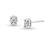 Thumbnail Image 1 of 1/8 CT. T.W. Diamond Solitaire Oval Stud Earrings in 10K White Gold