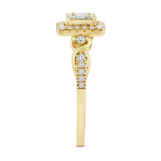 3/8 CT. T.w. Multi-Diamond Framed Engagement Ring in 10K Gold
