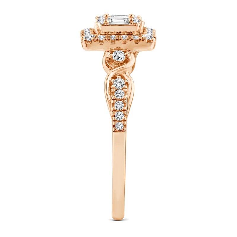 Main Image 2 of 3/8 CT. T.W. Multi-Diamond Framed Engagement Ring in 10K Rose Gold
