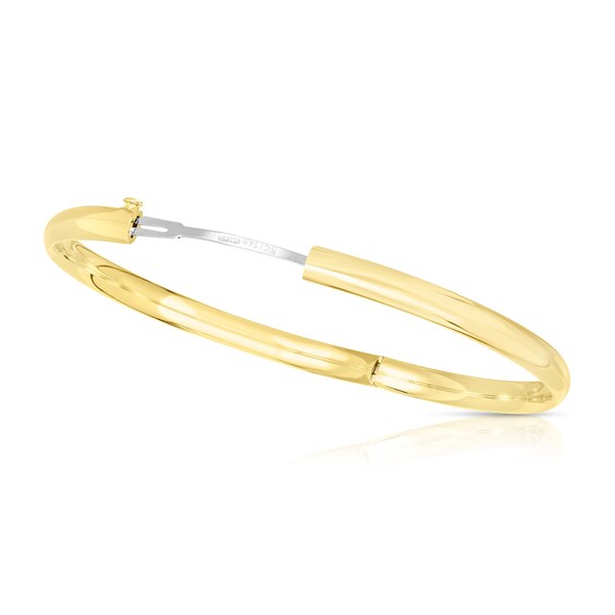 Child's Polished 4.5mm Bangle in Hollow 14K Gold - 5.5"