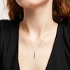 Thumbnail Image 2 of 1/10 CT. T.W. Baguette and Round Diamond Linear Bar Pendant in 10K White Gold