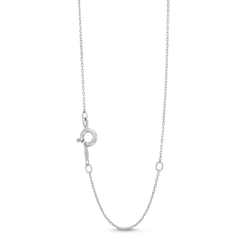 Main Image 3 of 1/10 CT. T.W. Baguette and Round Diamond Linear Bar Pendant in 10K White Gold