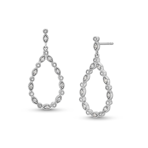 1/10 CT. T.w. Diamond Art Deco Vintage-Style Teardrop Earrings in Sterling Silver