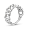 Thumbnail Image 2 of 1/4 CT. T.W. Diamond Alternating Curb Chain Link Ring in Sterling Silver