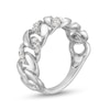 Thumbnail Image 3 of 1/4 CT. T.W. Diamond Alternating Curb Chain Link Ring in Sterling Silver