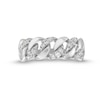 Thumbnail Image 4 of 1/4 CT. T.W. Diamond Alternating Curb Chain Link Ring in Sterling Silver