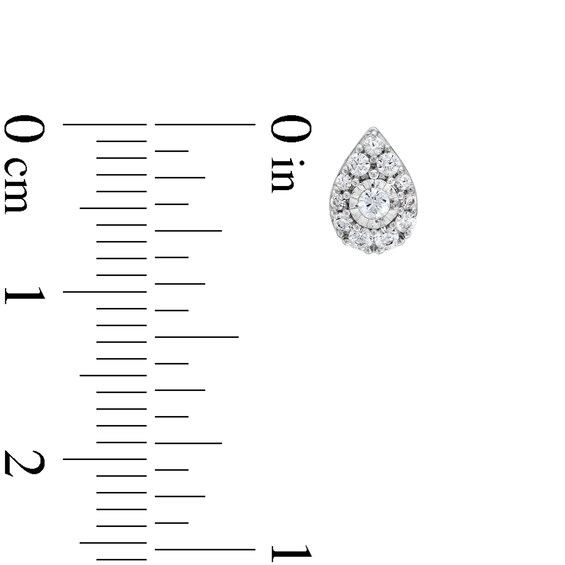 1/4 CT. T.w. Pear-Shaped Multi-Diamond Stud Earrings in Sterling Silver