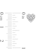 Thumbnail Image 3 of 1/4 CT. T.W. Heart-Shaped Multi-Diamond Stud Earrings in Sterling Silver