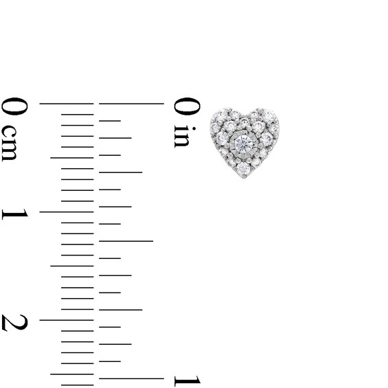 1/4 CT. T.w. Heart-Shaped Multi-Diamond Stud Earrings in Sterling Silver