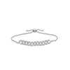 Thumbnail Image 1 of 1/2 CT. T.W. Diamond Interlocking Curb Link Bolo Bracelet in Sterling Silver - 9"