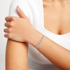 Thumbnail Image 2 of 1/2 CT. T.W. Diamond Interlocking Curb Link Bolo Bracelet in Sterling Silver - 9"