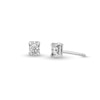 Thumbnail Image 1 of 1/8 CT. T.W. Diamond Solitaire Rectangle Stud Earrings in 10K White Gold