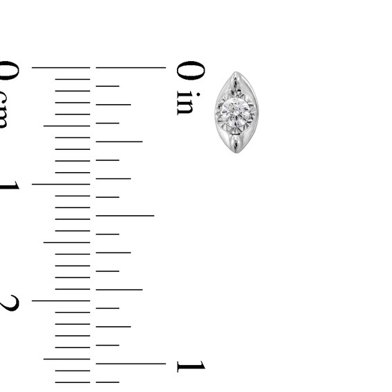 1/10 CT. T.w. Diamond Solitaire Marquise Frame Stud Earrings in 10K White Gold