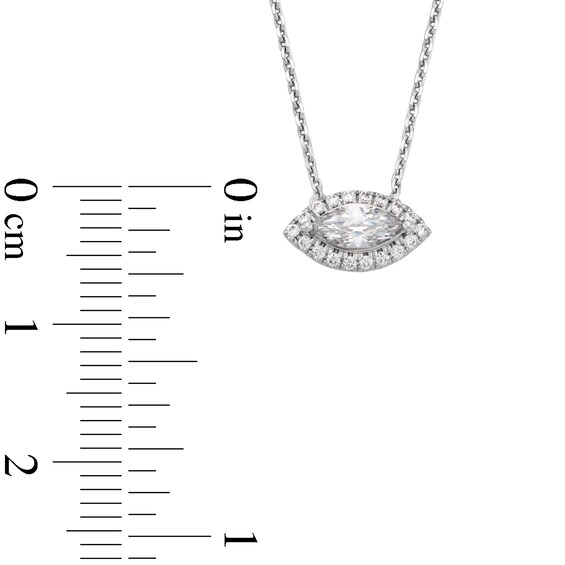 Sideways 3/8 CT. T.w. Marquise Diamond Frame Necklace in 14K White Gold