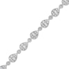 Thumbnail Image 1 of 1/2 CT. T.W. Pear-Shaped Multi-Diamond Link Bracelet in Sterling Silver - 7.5"