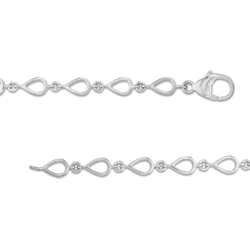 Main Image 3 of 1/2 CT. T.W. Pear-Shaped Multi-Diamond Link Bracelet in Sterling Silver - 7.5"