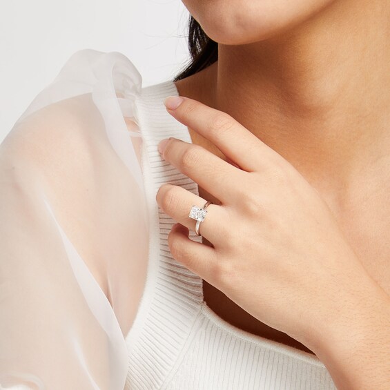 2 CT. Certified Radiant-Cut Lab-Grown Diamond Solitaire Engagement Ring in 14K White Gold (F/Vs2)