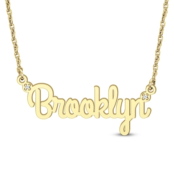 Diamond Accent Script Name Necklace (1 Line)